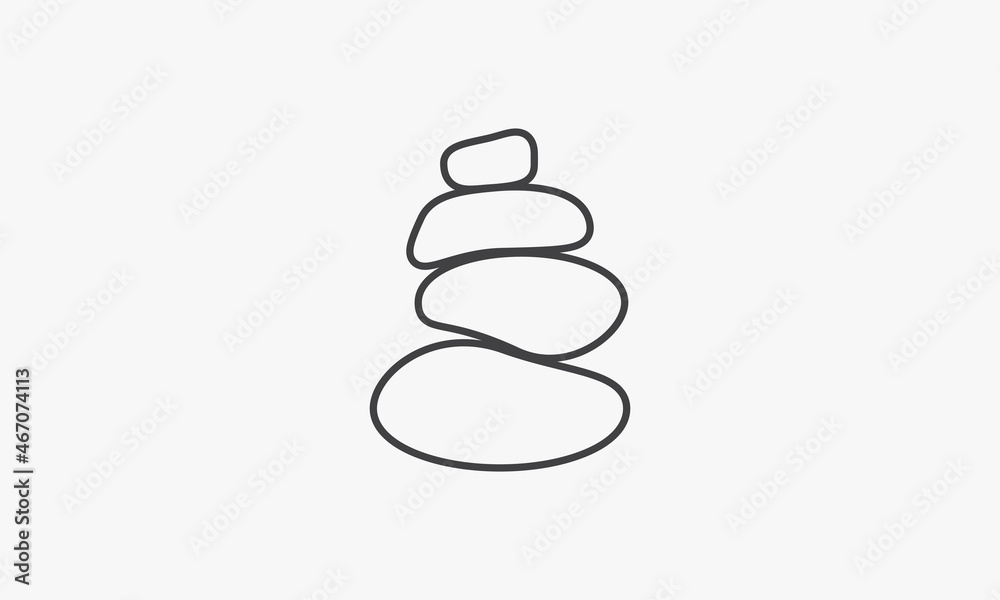 line icon pebble pile isolated on white background. line icon pebble pile isolated on white background.