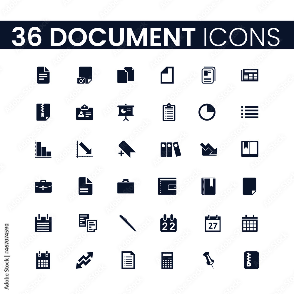36 Document Icons Set. Document Icons Pack. Collection of Icons. Editable vector stroke. 36 Document Icons Set. Document Icons Pack. Collection of Icons. Editable vector stroke.