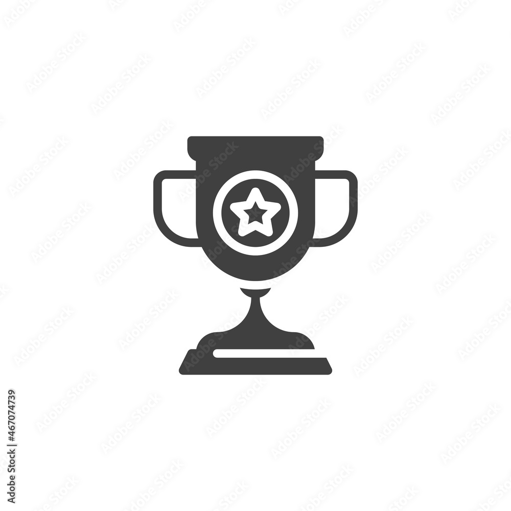 Trophy with star vector icon Trophy with star vector icon