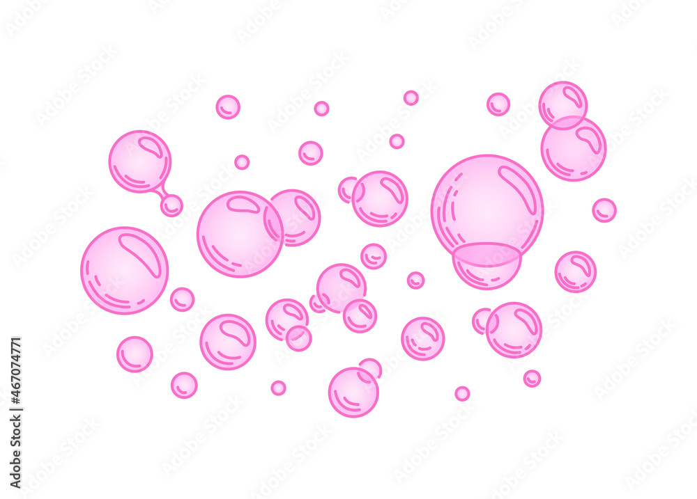 pink-bubble-on-a-white-isolated-background-fizzing-air-or-water