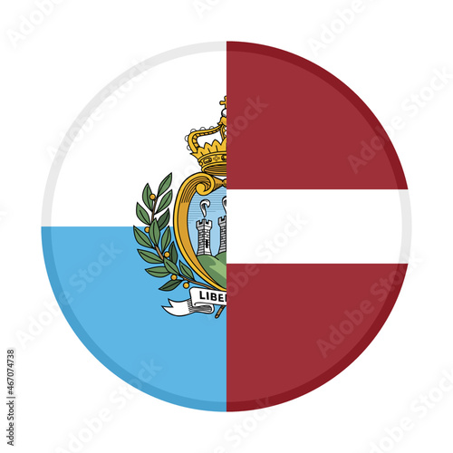 round icon with san marino and lativa
flags. vector illustration isolated on white background	
 photo