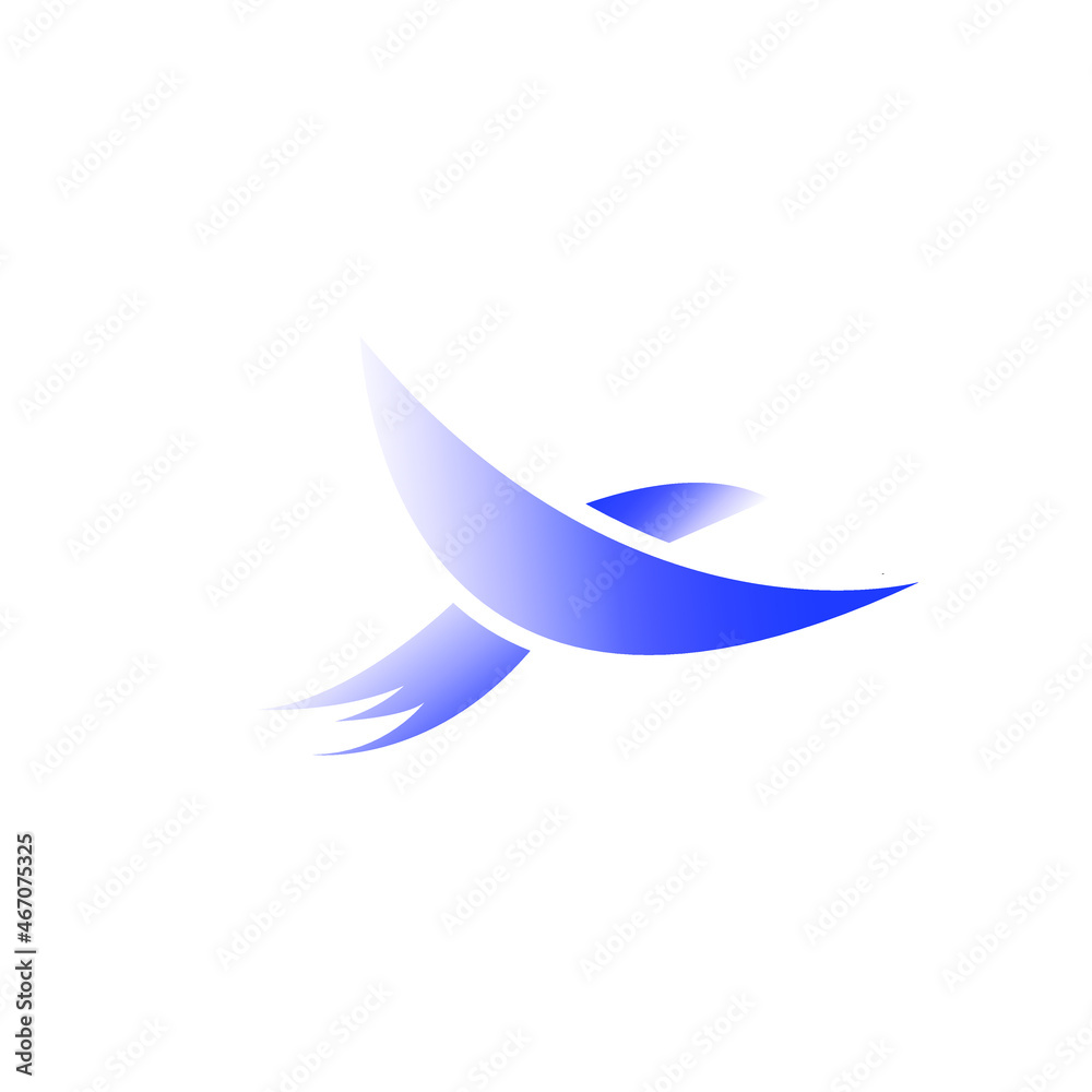 Fly Blue Bird Logo Design element 