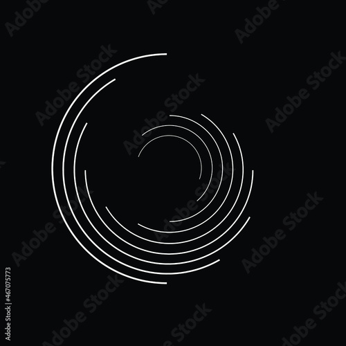 Rotating speed Lines in Spiral Form for comic books . fireworks Explosion background . Vector Illustration . Starburst round Logo . Spiral Design element .