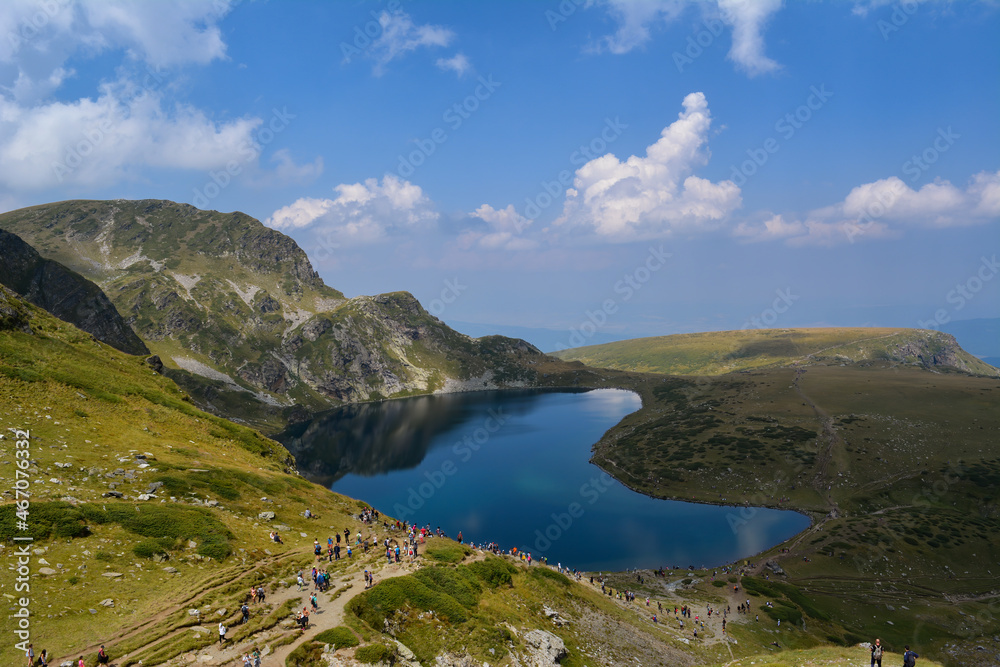 The Kidney - one of the Seven Rila Lakes, part of Rila National Park. Seven Rila Lakes are the most visited group of lakes in Bulgaria