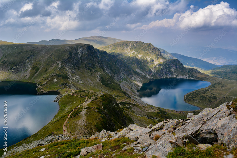 The Eye and The Kidney - two of the Seven Rila Lakes, part of Rila National Park. Seven Rila Lakes are the most visited group of lakes in Bulgaria
