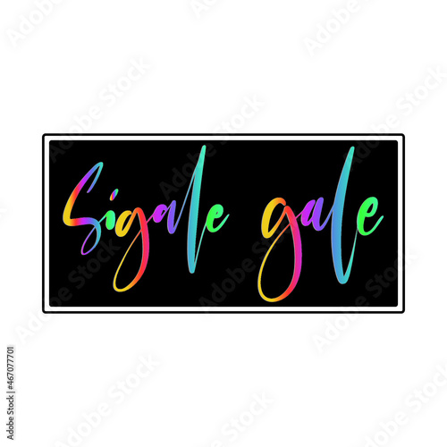 Sigale gale text. Modern Calligraphy. Sigale gale legend in Samosir Island. Wooden Doll Show. 