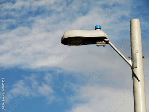 Lamp with blue sky in the background