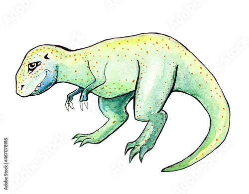 Fotografía Tyrannosaurus cartoon green and watercolor
