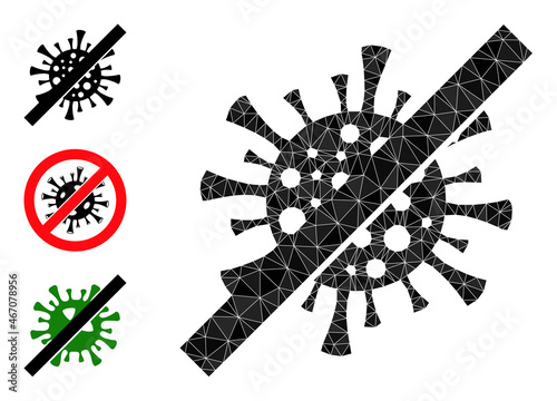 lowpoly no contagious virus icon, and similar icons. Polygonal no contagious virus vector is designed of randomized triangles.