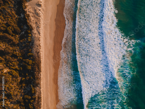 Aerial Photo of beach, Lake Tabourie beach, Australia photo