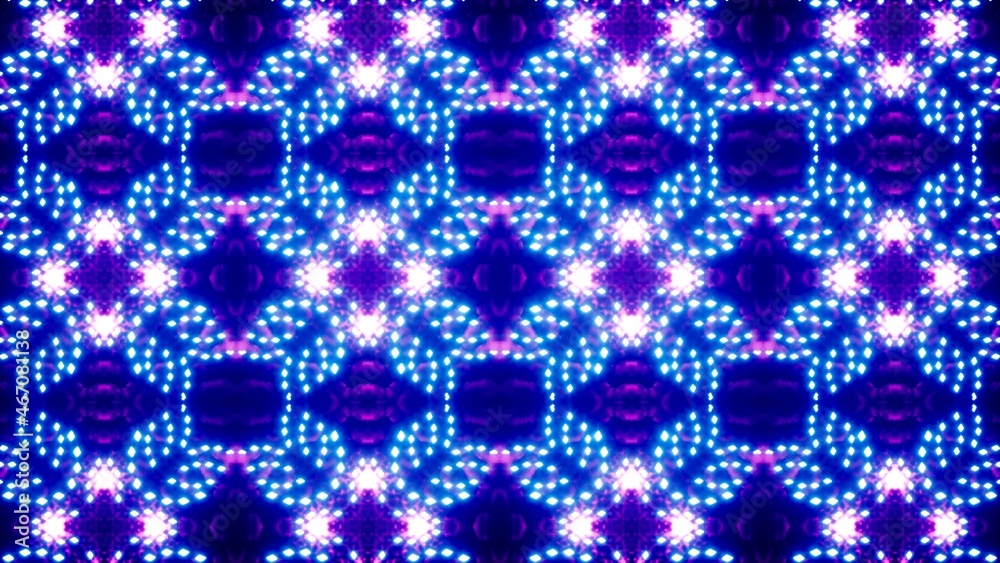 Glittering Neon Color Flower Shape Pattern Tiled Dot Lights Background Glittering Neon Color Flower Shape Pattern Tiled Dot Lights Background