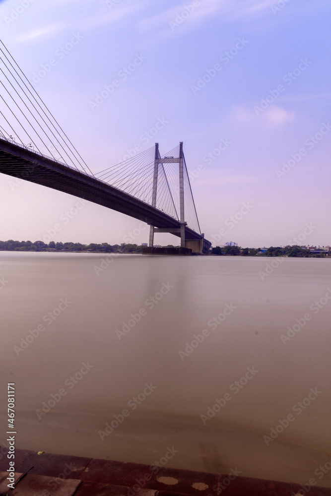 Vidyasagar Setu or 2nd Hoogly bridge on river Hoogly in Kolkata.