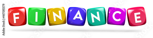Free Download Colorful cubes with word finance isolated on a white background. 3d illustration.	 - GFXLoad