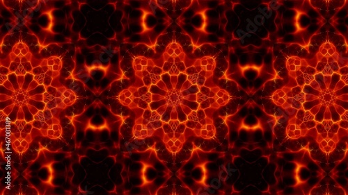 Burning Flame Energy Flower Shape Tile Background