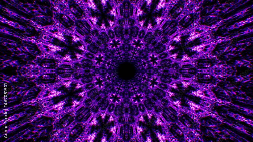 Psychedelic Fractal Pattern Purple Grunge Art Background