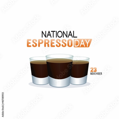 vector graphic of national espresso day good for national espresso day celebration. flat design. flyer design.flat illustration.