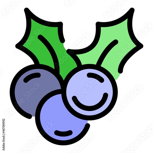 Ash berries icon. Outline ash berries vector icon color flat isolated