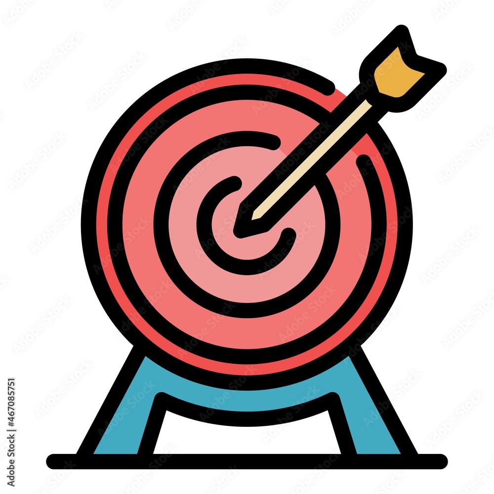 Outsource target icon. Outline outsource target vector icon color flat isolated Outsource target icon. Outline outsource target vector icon color flat isolated