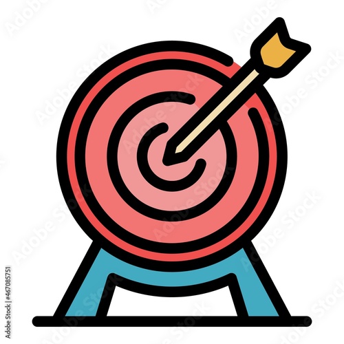 Outsource target icon. Outline outsource target vector icon color flat isolated