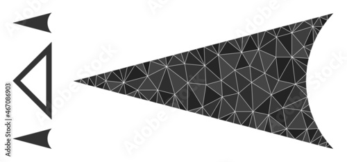 lowpoly arrowhead left icon, and bonus icons. Polygonal arrowhead left vector designed with randomized triangles. Flat geometric 2d modeling illustration designed by arrowhead left icon.