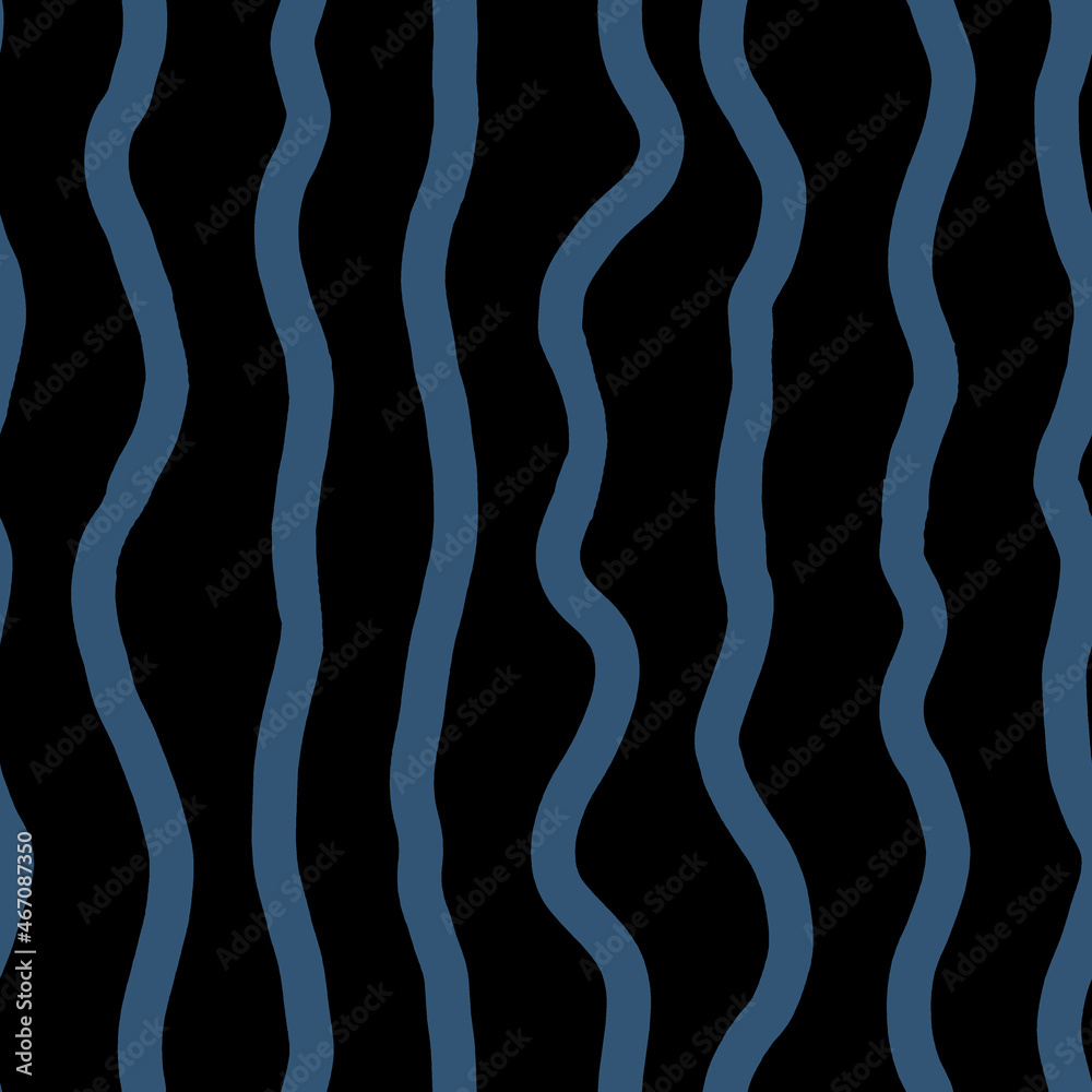 Blue stripes abstract on black background seamless pattern for all prints.