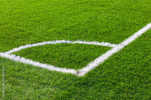 corner of a soccer field close up. Selective focus © bborriss