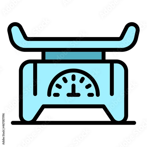 Baby scales icon. Outline baby scales vector icon color flat isolated