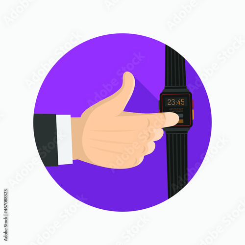 Purple man watch icon