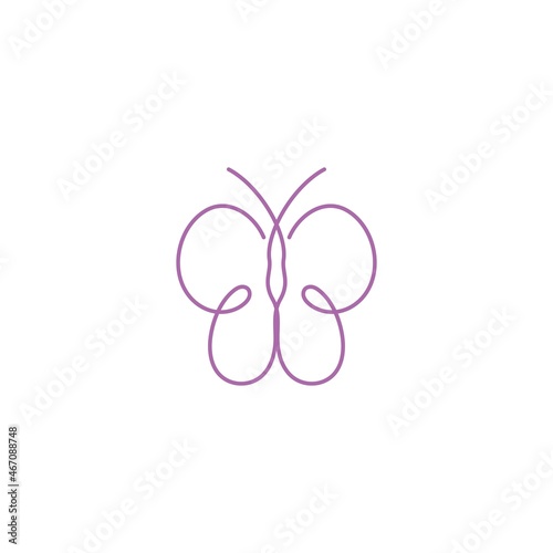 Beauty Butterfly line illustration © devankastudio