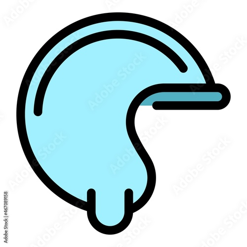 Hurling protect helmet icon. Outline hurling protect helmet vector icon color flat isolated