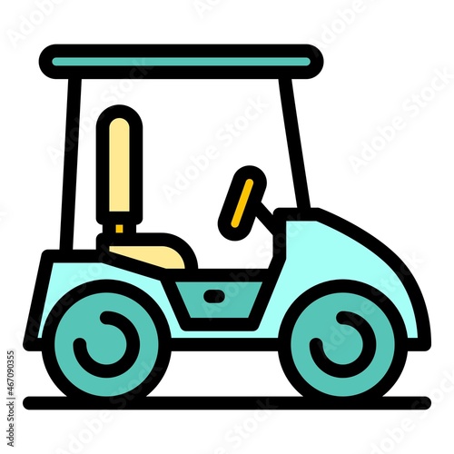 Caddy icon. Outline caddy vector icon color flat isolated