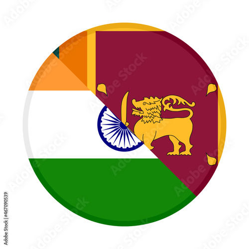 round icon with india and sri lanka flags. vector illustration isolated on white background	