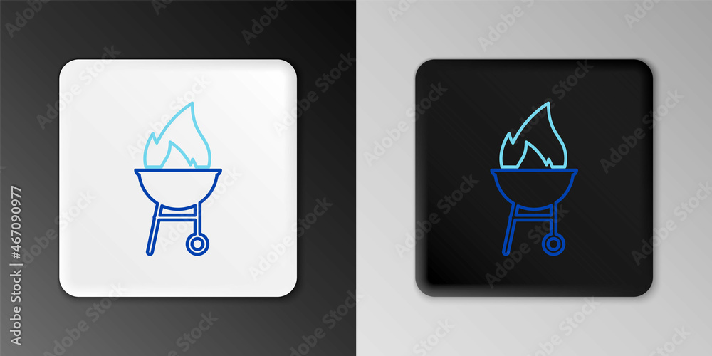 Line Barbecue grill icon isolated on grey background. BBQ grill party. Colorful outline concept. Vector Line Barbecue grill icon isolated on grey background. BBQ grill party. Colorful outline concept. Vector