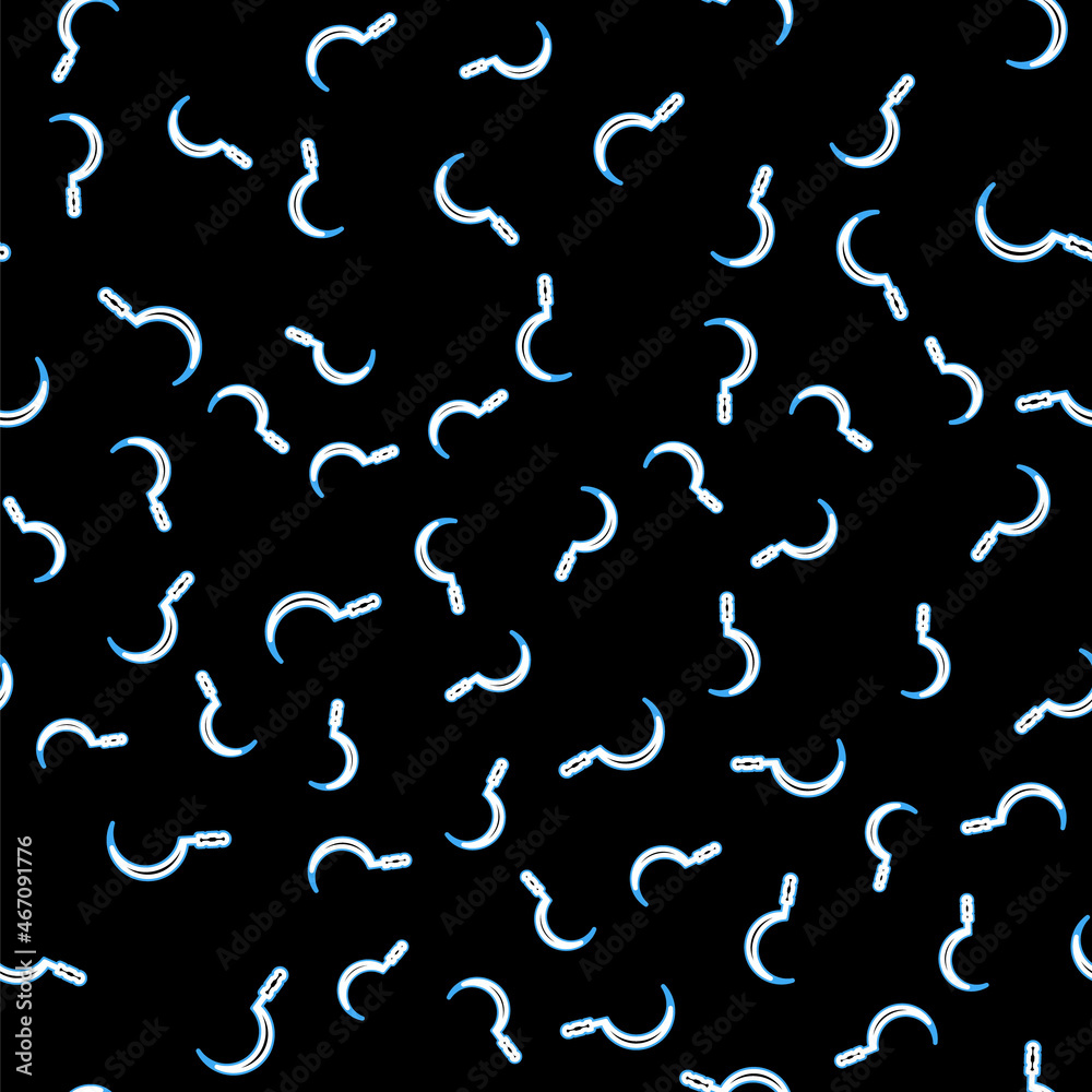 Line Bucket icon isolated seamless pattern on black background. Vector Line Bucket icon isolated seamless pattern on black background. Vector