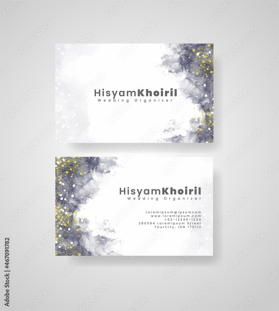 Beautiful business card template with watercolor