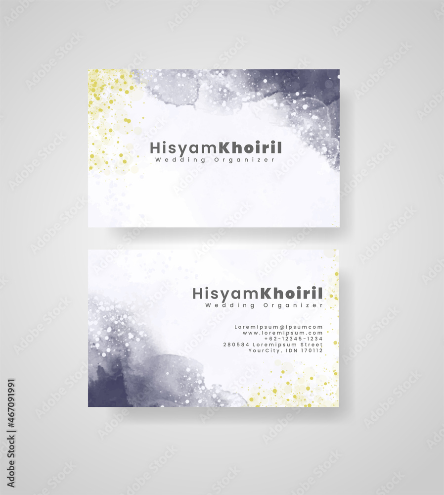 Beautiful business card template with watercolor