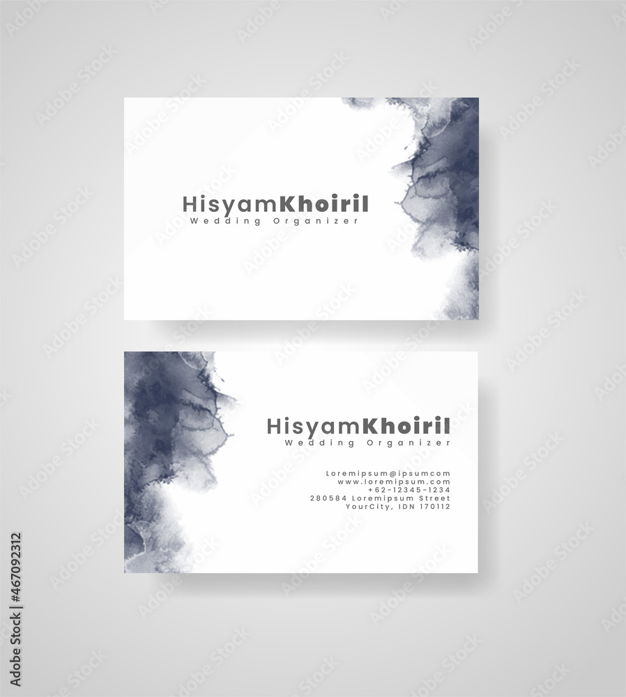 Beautiful business card template with watercolor