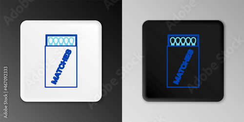Line Open matchbox and matches icon isolated on grey background. Colorful outline concept. Vector