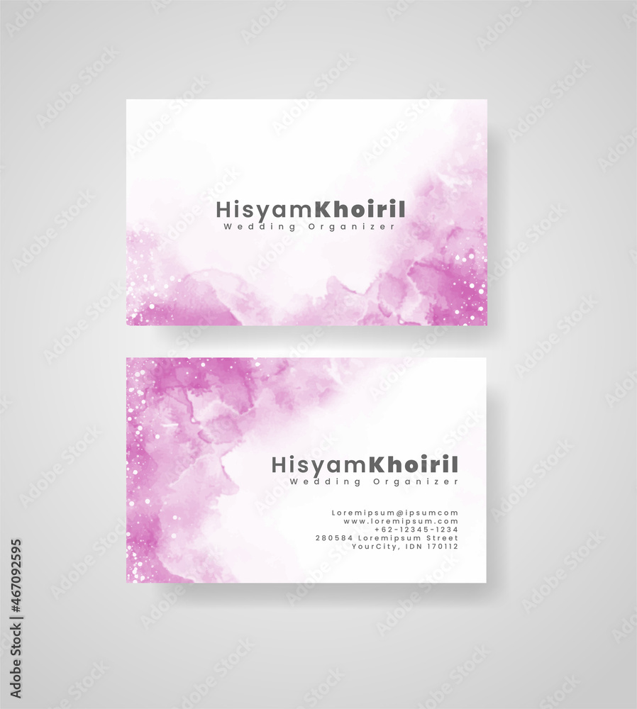 Beautiful business card template with watercolor
