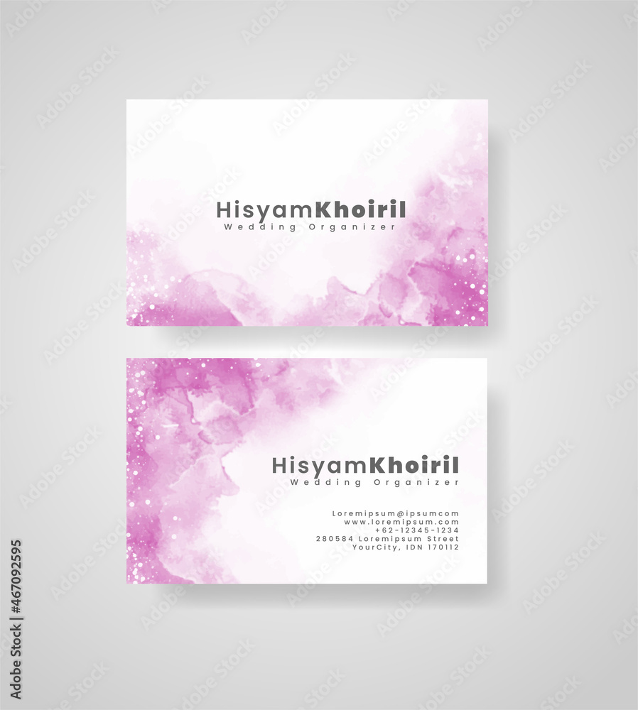 Beautiful business card template with watercolor Beautiful business card template with watercolor