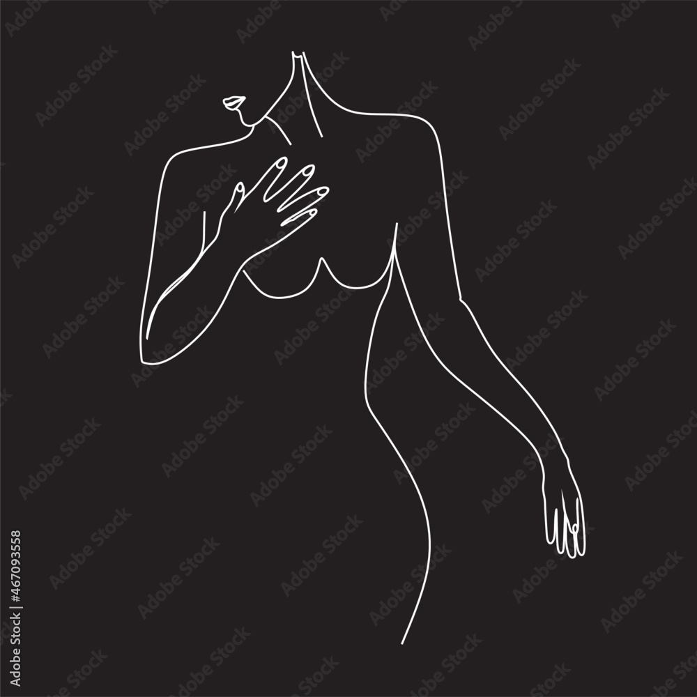 Sexy woman vector Line Drawing. Sex Scene Drawing . One Line image