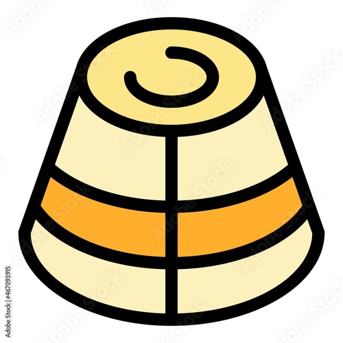 Italian cheese icon. Outline italian cheese vector icon color flat isolated