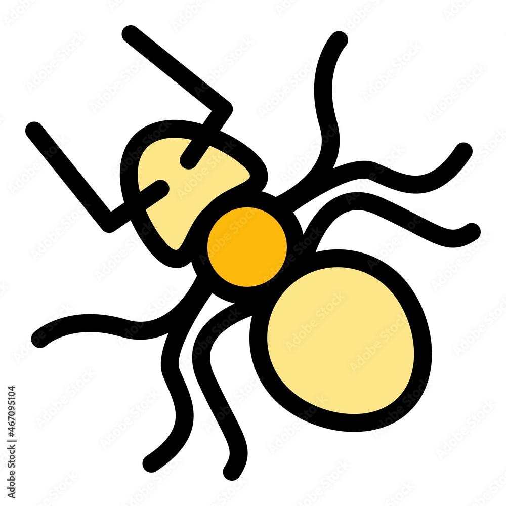 Ant character icon. Outline ant character vector icon color flat isolated Ant character icon. Outline ant character vector icon color flat isolated