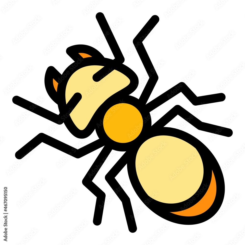 Cute ant icon. Outline cute ant vector icon color flat isolated Cute ant icon. Outline cute ant vector icon color flat isolated