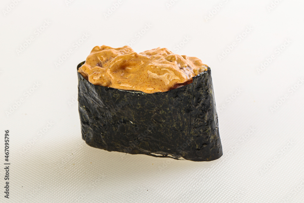 Japanese traditional sushi - spicy gunkan Japanese traditional sushi - spicy gunkan