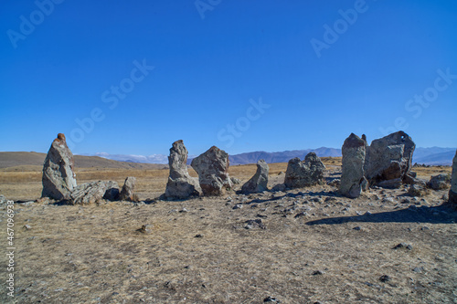 Large Stones in Field in Carahunge, Armenia. Zorats Karer photo