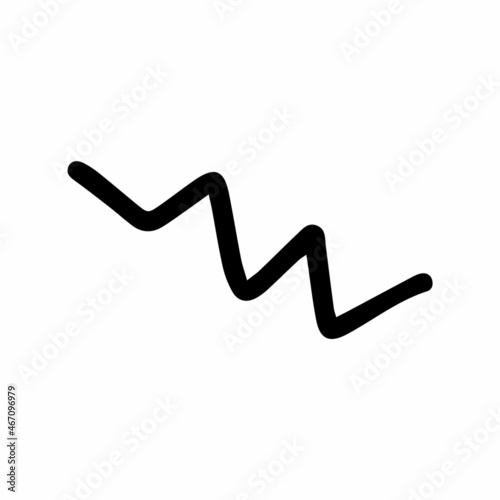 Vector ZigZag single elements isolated on white background icon. Simple wavy illustration for seasonal design, textile, decoration kids playrooms and greeting card. Hand drawn prints and doodle.