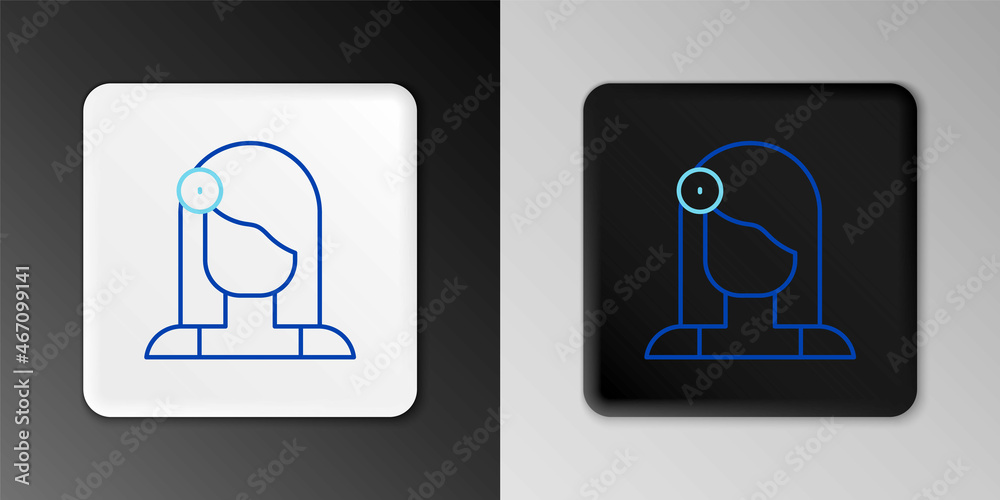 Line Portrait of Spanish woman icon isolated on grey background. Colorful outline concept. Vector Line Portrait of Spanish woman icon isolated on grey background. Colorful outline concept. Vector