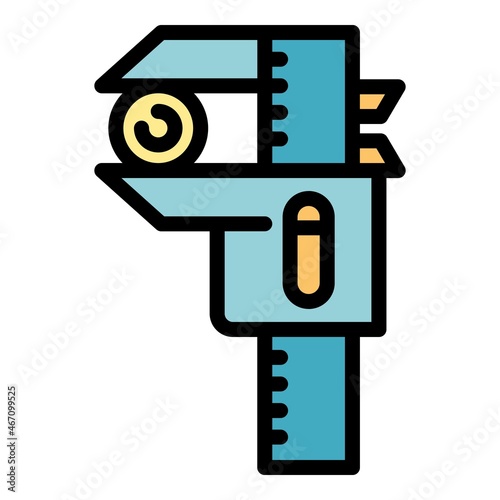 Caliper trammel icon. Outline caliper trammel vector icon color flat isolated