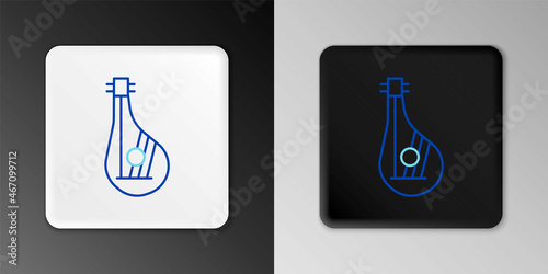 Line Ukrainian traditional musical instrument bandura icon isolated on grey background. Colorful outline concept. Vector